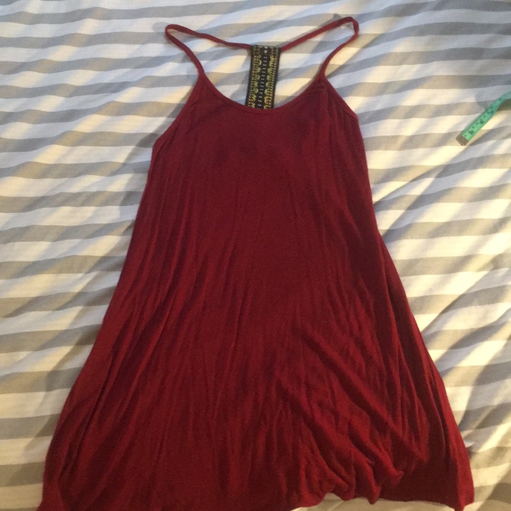 Luna Chix Maroon Dark Red Aztec Stitch Dress